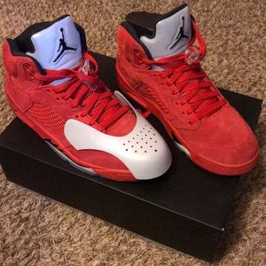 Jordan 5 Red Suede with toe guards
